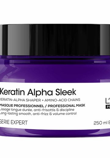 Máscara profissional 250ml para suavidade duradoura e frizz e volume controlados.