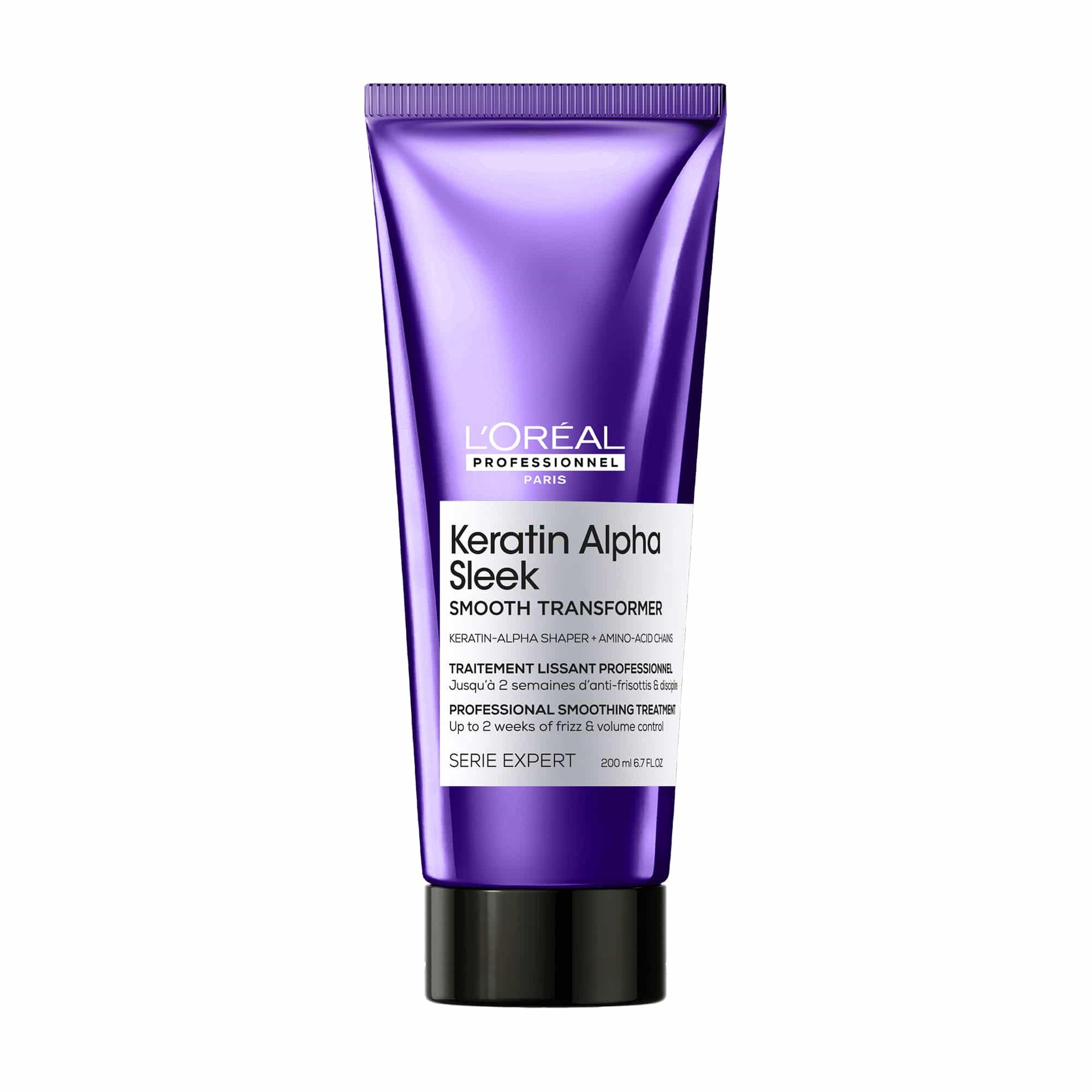 Tratamento profissional antifrizz Smooth Transformer para todos os tipos de cabelo.