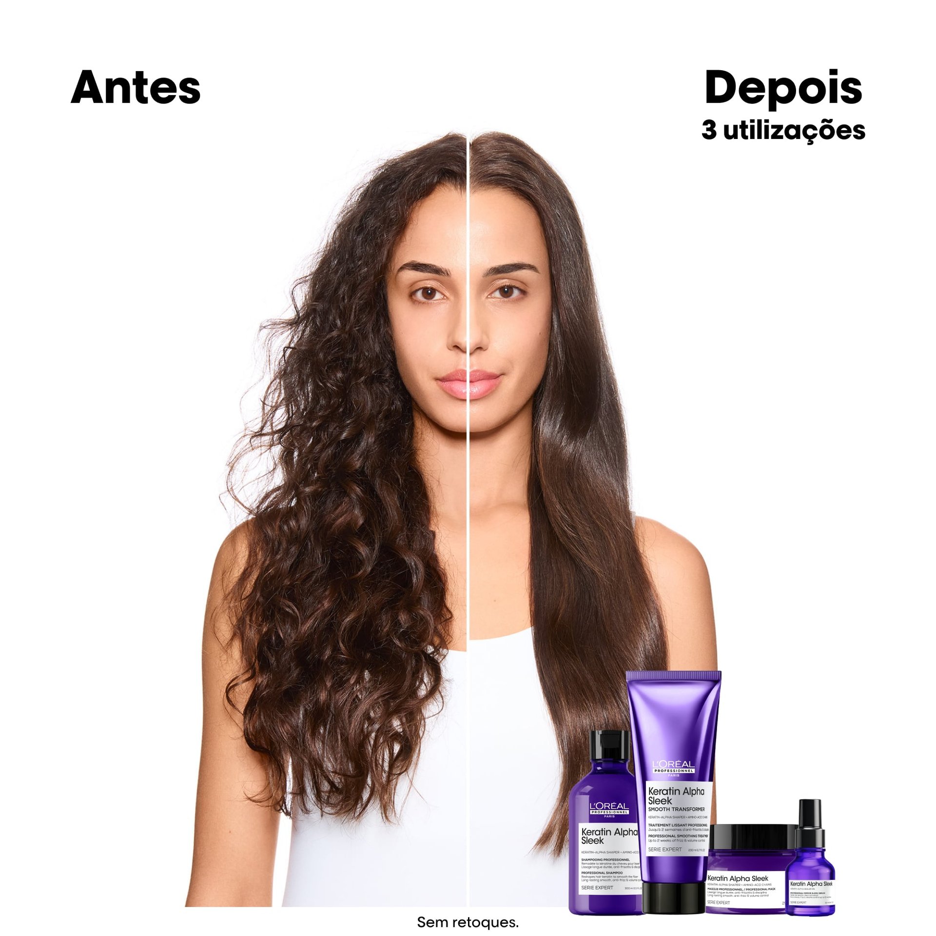 Tratamento profissional antifrizz Smooth Transformer para todos os tipos de cabelo.